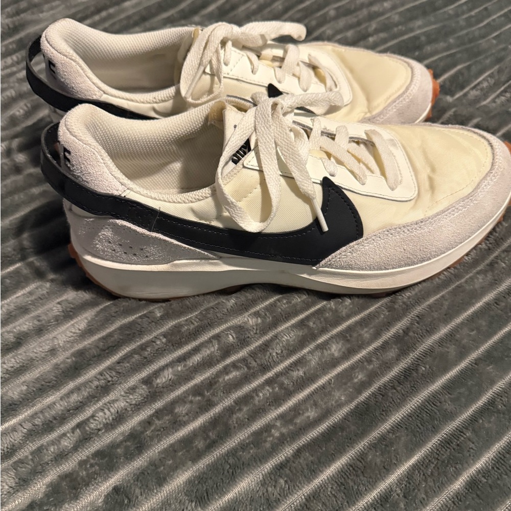 Nike Cream and Black Low-Top Sneakers